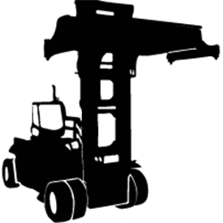 Container Handler Forklift Icon Black