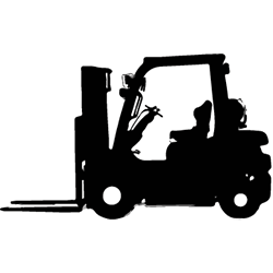 Pneumatic Tire Forklift Icon Black