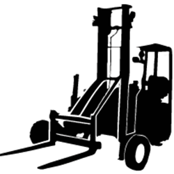 Truck Mounted Forklift Icon Black
